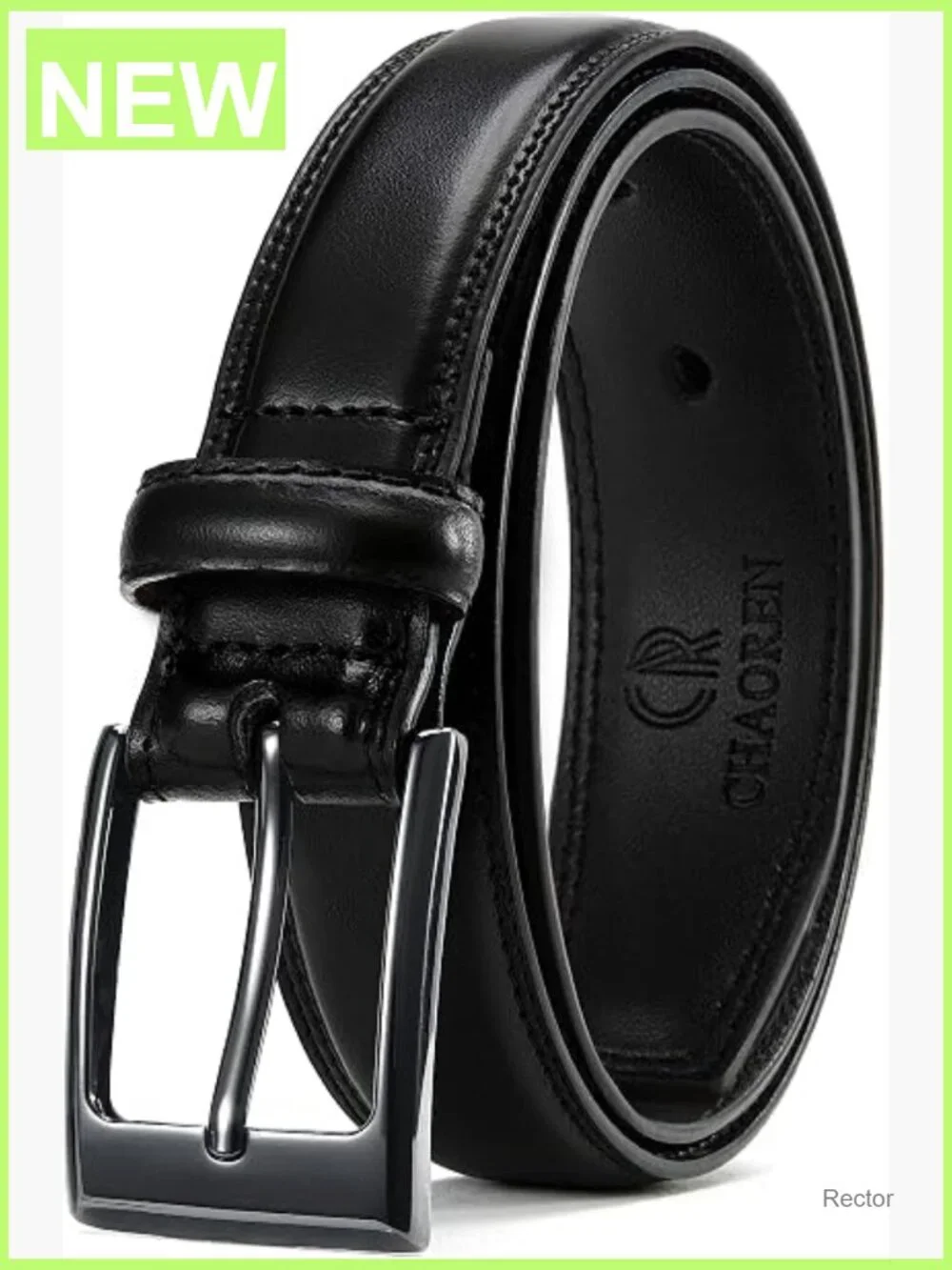 Genuine Leather Dress Belt with Buckle - Formal Width 1.13 Inches